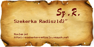Szekerka Radiszló névjegykártya